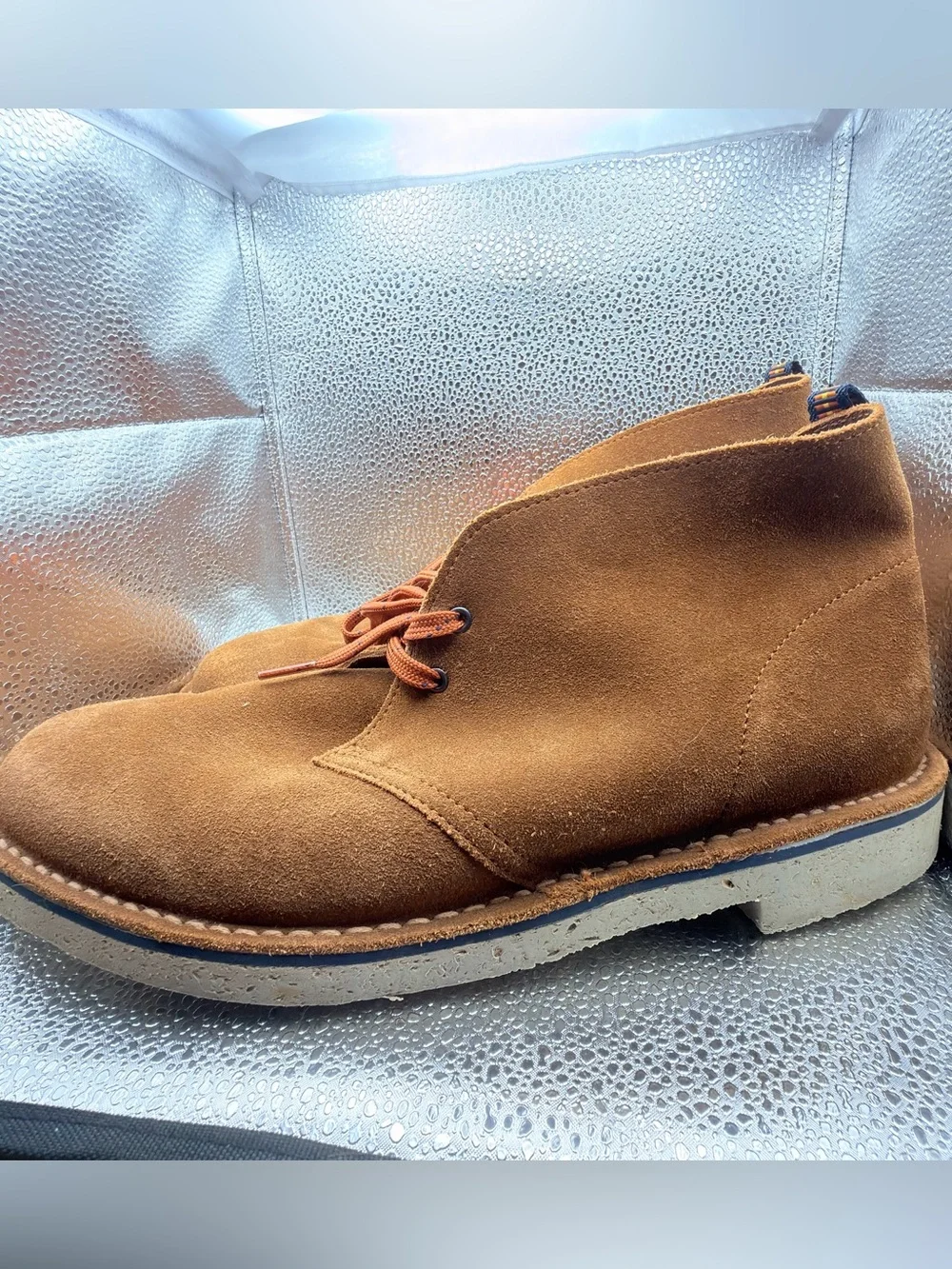 Clarks Men's Suede Boots in Chestnut Brown comfort orthite